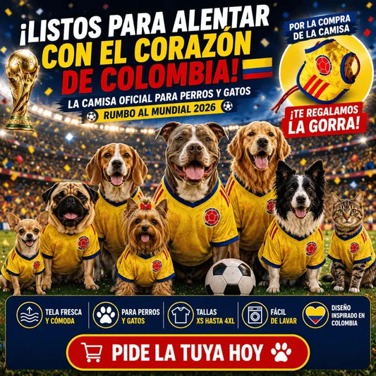 Camisa de la selección Colombia para perros y gatos