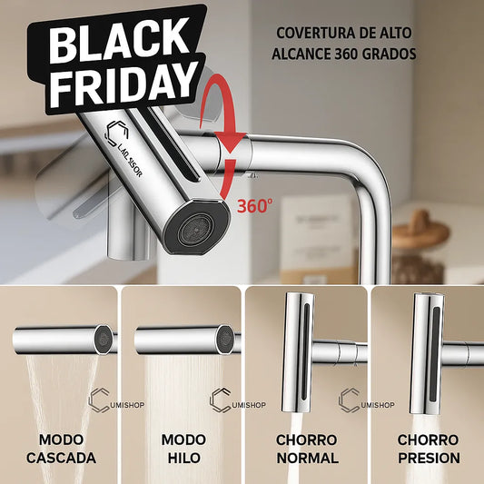 Grifo Multifuncional 4 en 1 con Ahorro de Agua