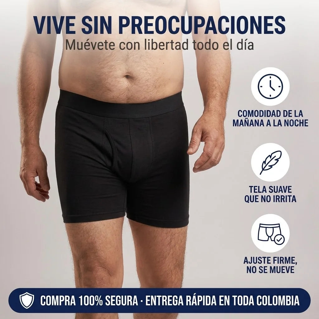 Paga 1 y Lleva 2 – Bóxer para Incontinencia Absorbente, Lavable y Discreto